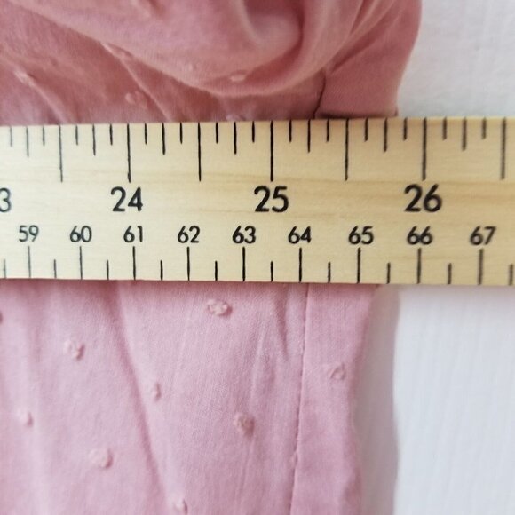 Emery Rose Pink Boho Top with Lace Trim - Picture 6 of 8